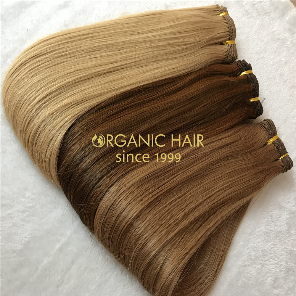 Customized color human cuticle hand tied wefts and good reviews X247